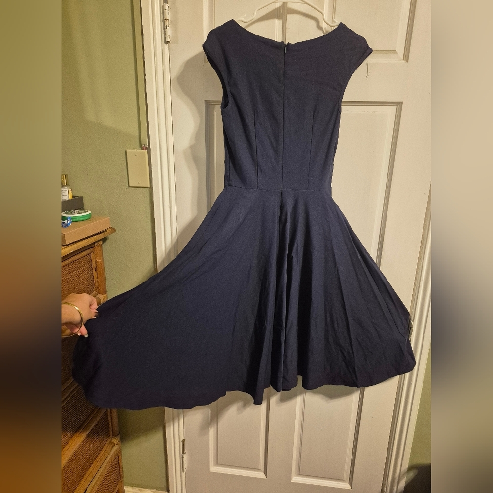 Elegant Navy Blue Women's Dress